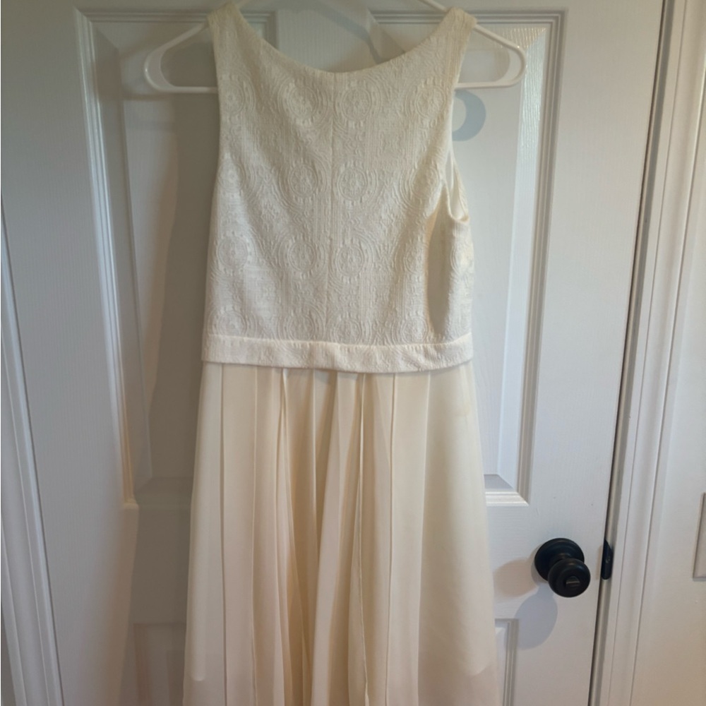 BCBGeneration Cream Sleeveless Bateau A-Line Dress